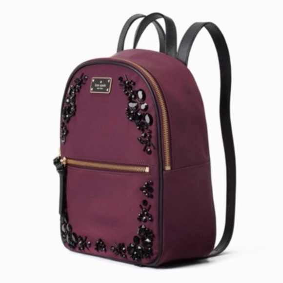 ♦️SOLD♦️ Kate Spade Deep Plum Backpack - Picture 2 of 6